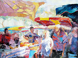 Michele CARER - peintre - toile - Eleven o'clock in the sun