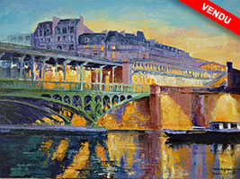Michele CARER - peintre - toile - Bir Hakeim bridge in Paris