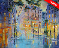 Michele CARER - peintre - toile - Les lumières de la ville