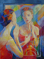 Michele CARER - peintre - toile - Miroir