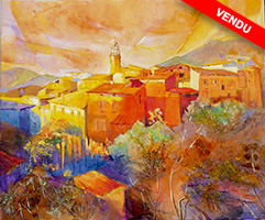 Michele CARER - peintre - toile - Venterol dans le soleil d'automne