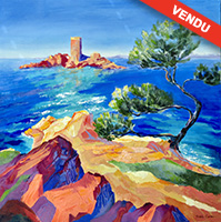 Michele CARER - peintre - toile - The gold island
